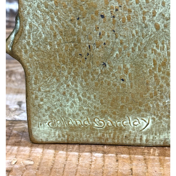 Antique McClelland Barclay Bronze Vining Ivy Bookends Signed Pair 5" Tall x 4" - Picture 8 of 10